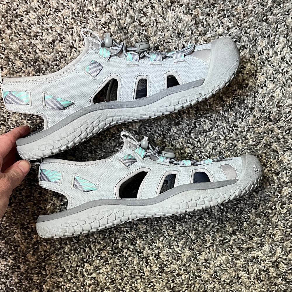 Gray and Aqua Water Sandals